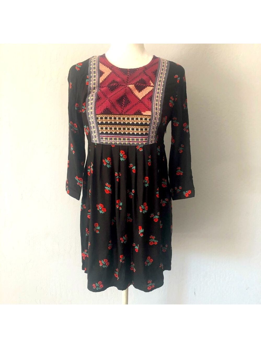 Staring At Stars Black Floral Tunic Dress - Size S
